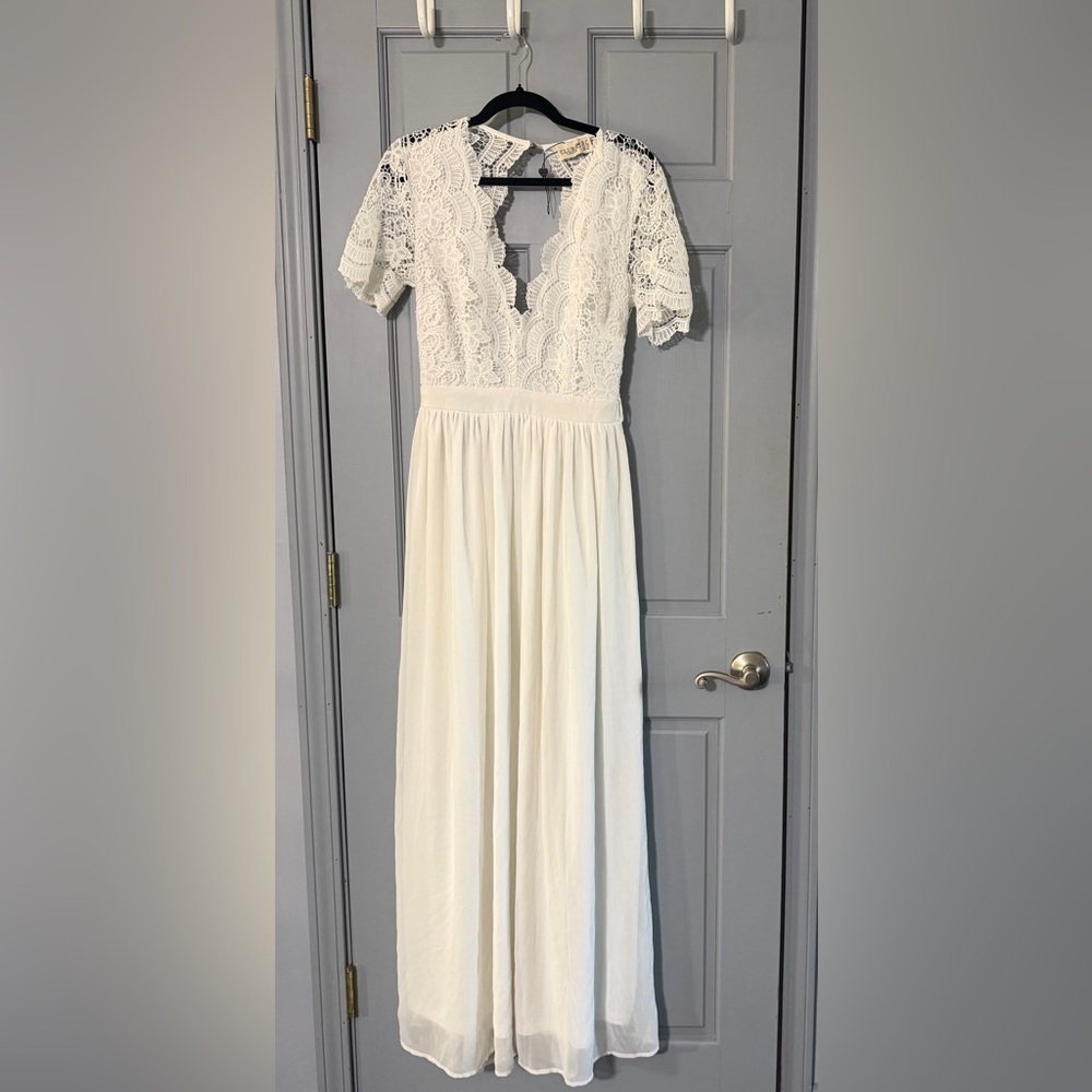 Club L London White Lace Detail Dress